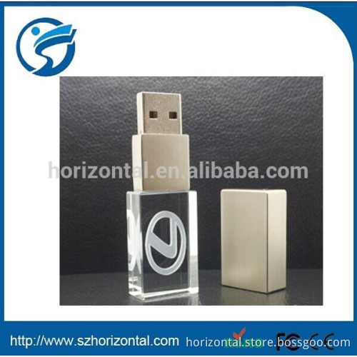 Unique DIY inside LOGO glass model usb 2.0 memory stick flash pen thumb drive